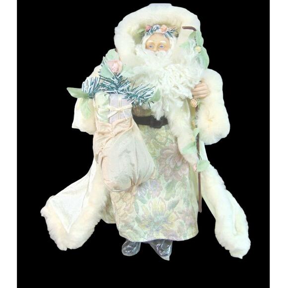 NEW Brinn's 1993 ENGLISH GARDEN SANTA 16" DOLL Porcelain Father Christmas Decor - Picture 5 of 12